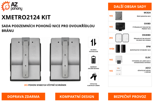 XMetro2124 Kit - sada podzemních pohonů Nice SFAB2124BDKCE pro bránu